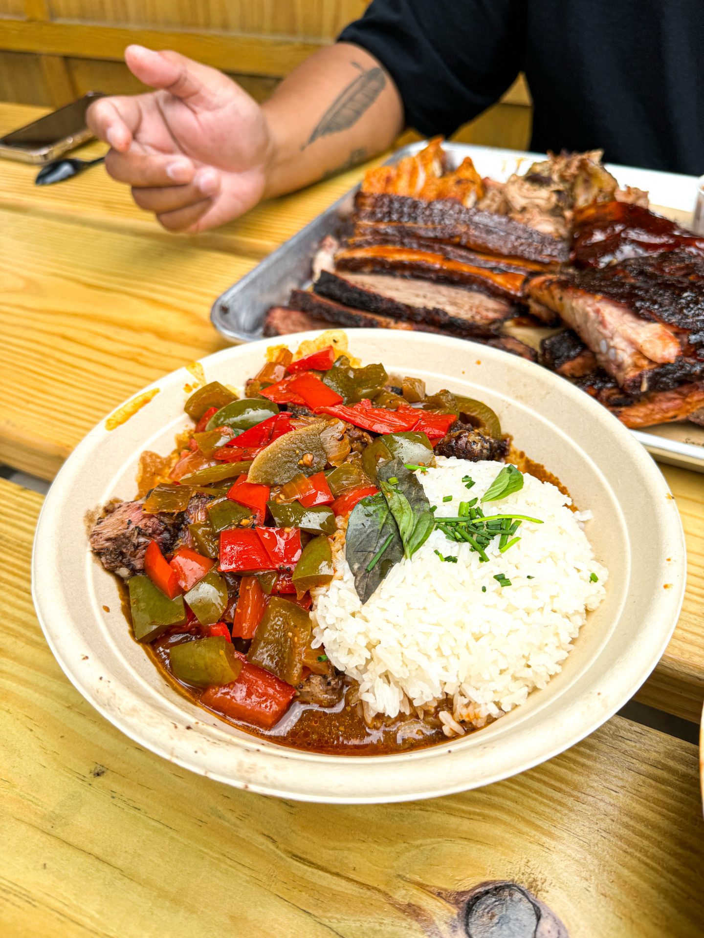 A bowl of Smoke Queen Barbecue’s Mapo Burnt Ends Rice Bowl