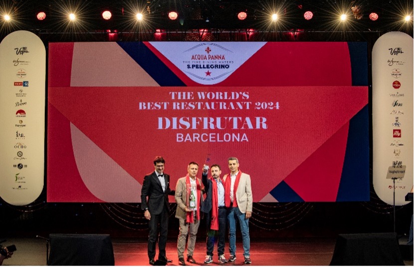 Four winners onstage at The World’s Best Restaurant 2024